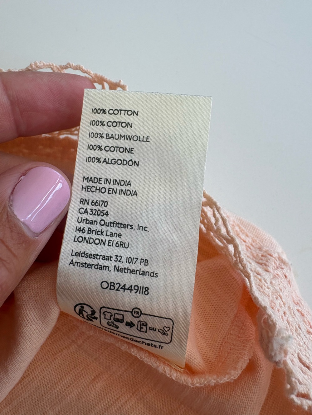 Anthropologie Lace-Trim Peasant Top - Women NWT - small - peach parfait - Picture 6 of 9